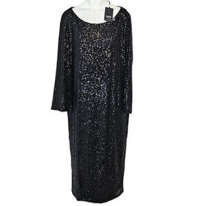 Smash  + Tess The Forever Frosted Dress Black Size Medium Allover Sequin NWT